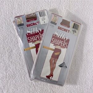 Vintage Secret Silky Shapers Pantyhose Tights In Neutral W Bottom Shaper X2